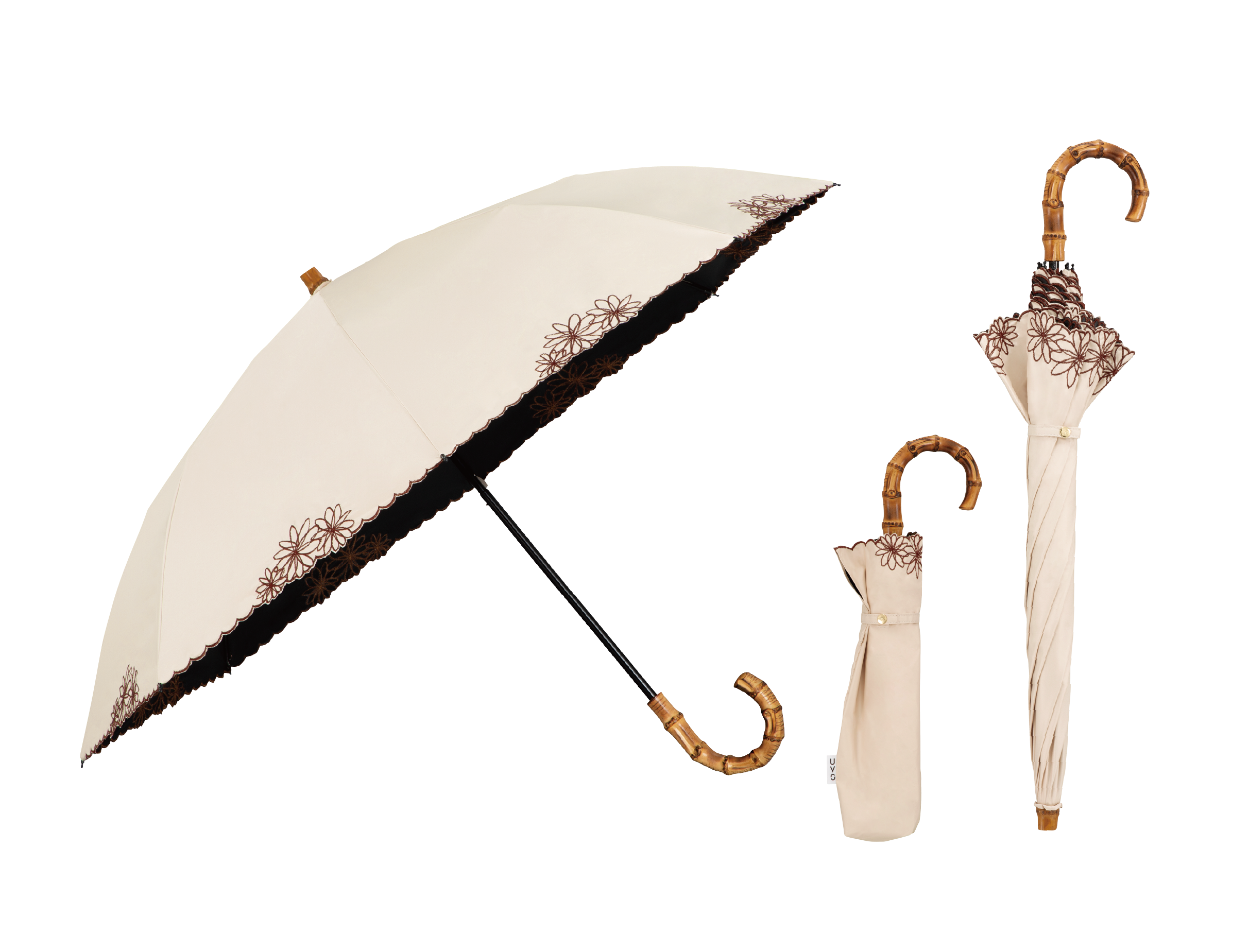 2段折りたたみ傘（ベージュ）