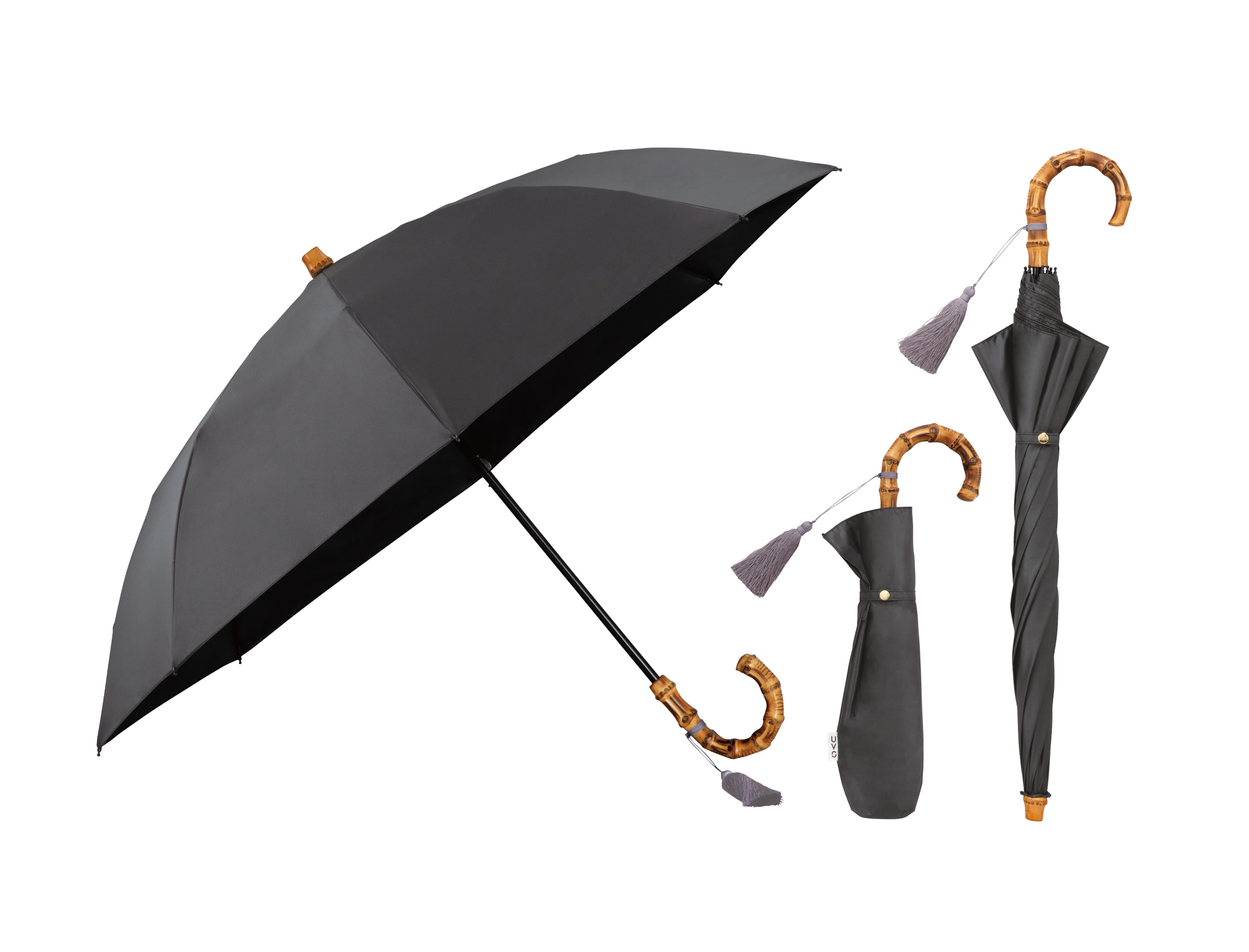 2段折りたたみ傘（黒）