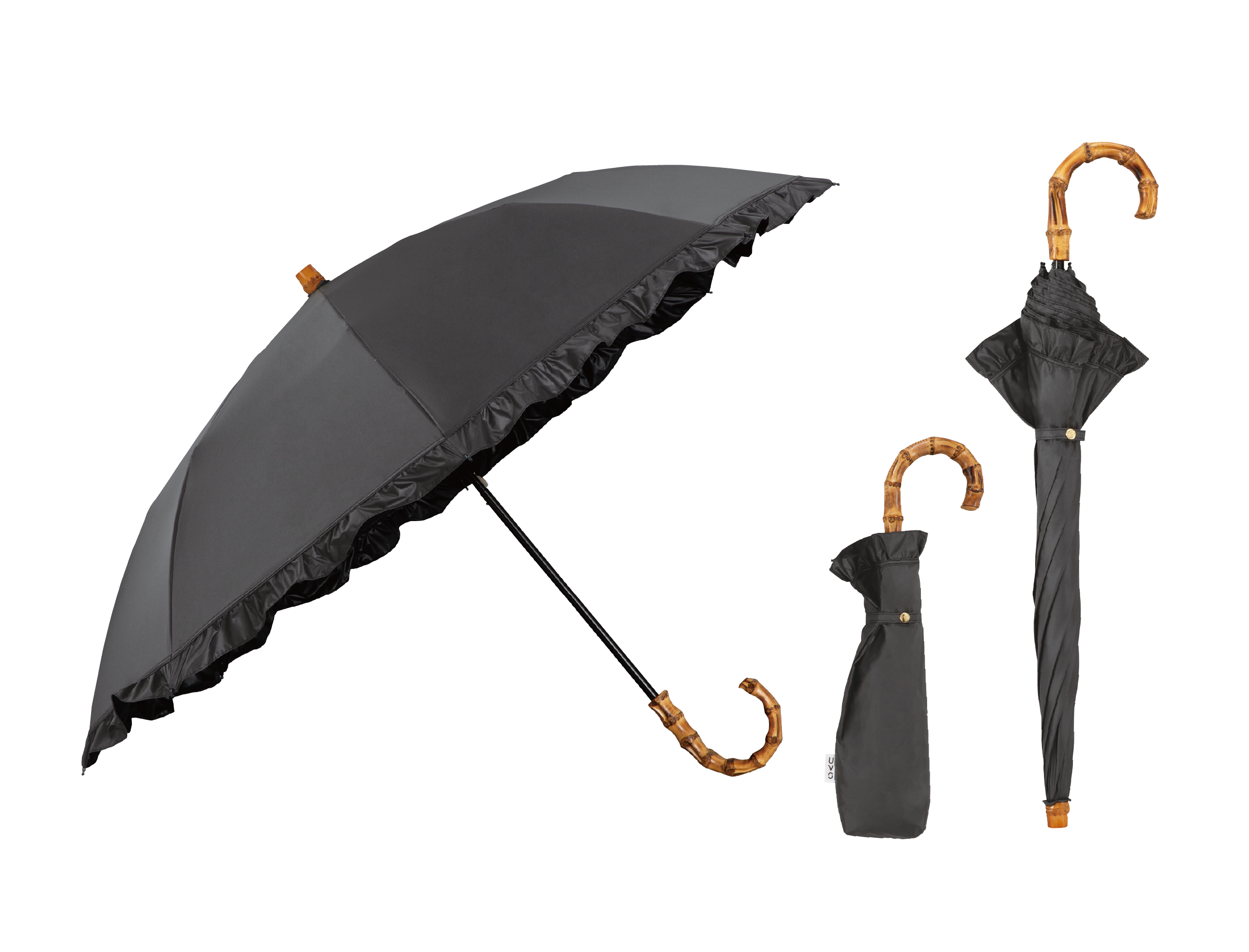 2段折りたたみ傘（黒）